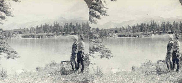 Across Lac Beauvert to Lodge and Old Man Mt. ~ Jasper National Park, Alberta