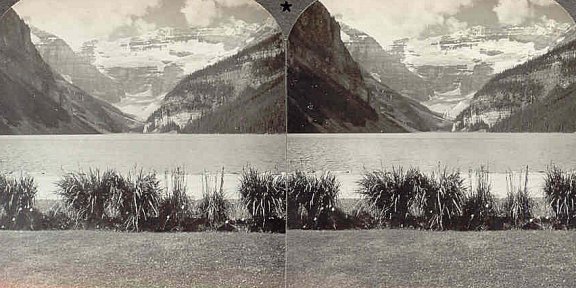 Lake Louise, The Queen of Lakes and Mt. Victoria from the Chateau Garden ~ Alberta