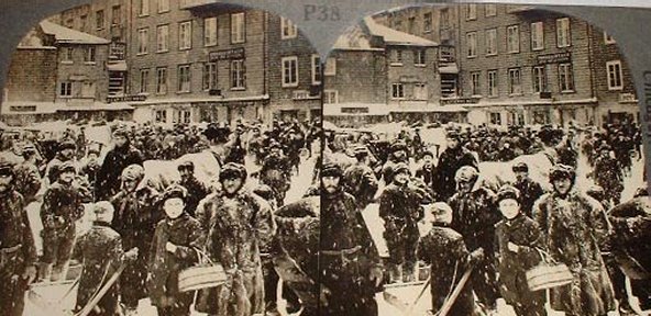 Market Day in Quebec on a Winter Day