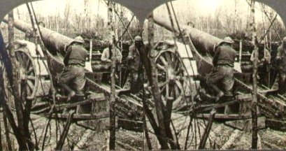 French Cannon Trained on the Trenches of the Huns