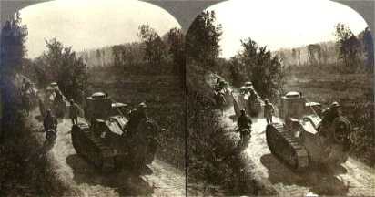 How France Aided Her Fighters - Tanks Going to the Front