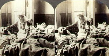 Ghastly Glimpse of Wounded Belgians in Hospital, Antwerp, Belgium