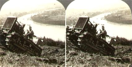 U.S. Army Tractor Negotiating the Steep Valley of the Rhine