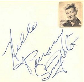 Penny Singleton autographed card