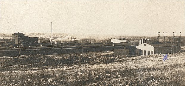 Old gas plant and CPR shops ~ Park St. below Rosser Ave.