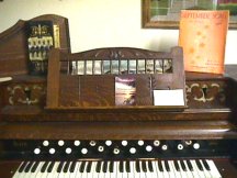 Autoharp, organ and sheet music from the chapel