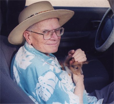Robert with Snickers the pup - 2001