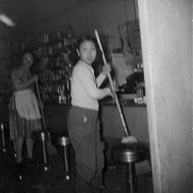 Sue-On doing after-hours mop-up: Late '50s