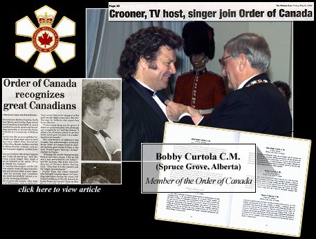 Bobby Curtola receiving the Order of Canada 1998