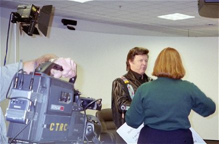 Bonnie Moore Talking to Bobby Before the Virtual Filming