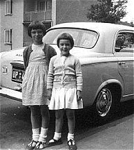 Heather and Donna with my Peugeot 403 ~ PMQs ~ 1963
