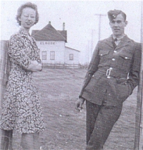 Eleanor and Lorne Hillman in front of CNR Station