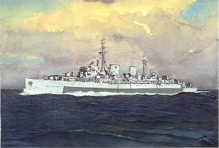 Painting of the HMCS Prince Robert by Bill Sloan