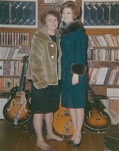 mid '60s - Harmony Monterey on display with my first Gretsches, mother and sister
