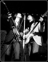 Lennon using the Strat during a January 1965 rehearsal.