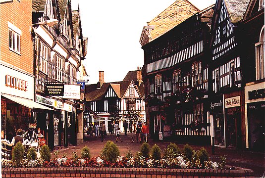 Nantwich - Downtown - Crown Hotel on Right