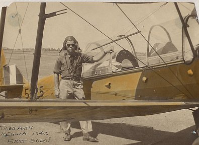 Tiger Moth, Regina - 1942 - First Solo?
