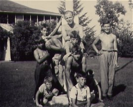 Mike with group at Camp Robertson, Gimli