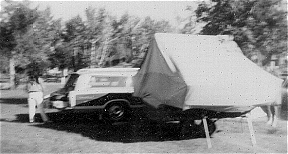 Sue-On with our tent trailer: before the motor home arrived