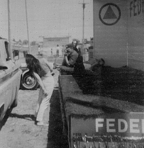 Fairground setup - the prototype Federal Grain stage.