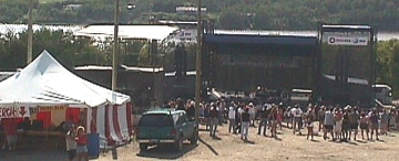Approaching the main stage - lake in the background