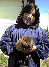 Tammy Francois ~ Girl with beaver cub