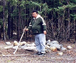 Ken Linklater at historic Lynn Lake Tent Village campsite