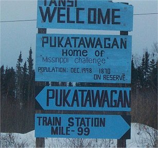 Pukatawagan Welcome on the Airport Road