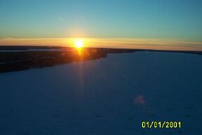 5:30 sunset during 45 minute flight north to Pukatawagan