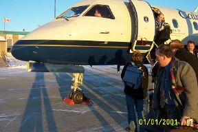 Deplaning at The Pas