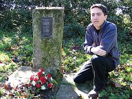 Robin Hillman at the Sandon crash site memorial