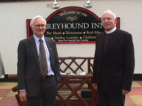 [2] Don Mitchell and Canon John Greaves (Vicar) at Greyhound Inn Reception