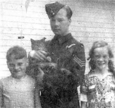 Teddy Wright with twin siblings, Dickie and Patsy ~ Winnipeg 1944