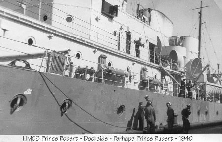 HMCS Prince Robert dockside.