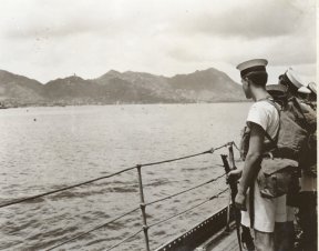 Landing party ready to go ashore, Kowloon