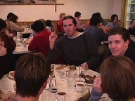 Sun photographer Colin Corneau (centre) and Soo's diners