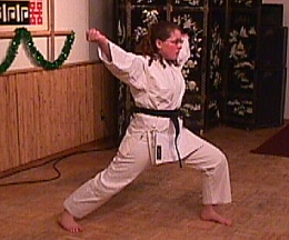 Black Belt Stacey Dunning performing a Wado Kai Kata