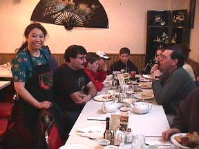 Black belt Sue-On visits the Wado Kai table