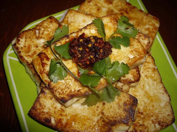 Pan seared tofu
