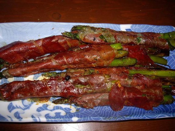 More grilled asparagus wrapped with proscuitto!