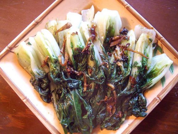 Stir-fried baby bok choy