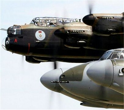 Lancaster and Mosquito Together