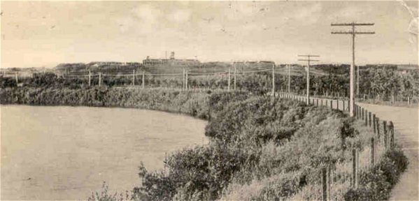 Assiniboine River and Brandon Mental Hospital on 1st Street