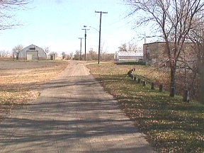 Road to gardens and grounds maintenance buildings