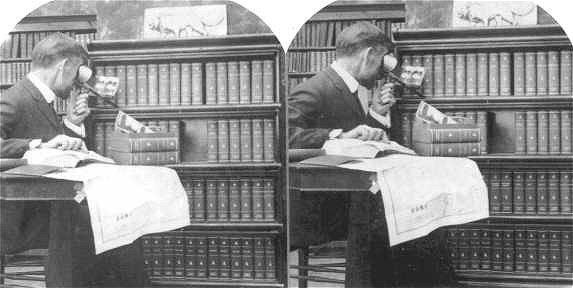 Travelling by the Underwood Travel System -- Stereographs, Guide Books, Patent Map System