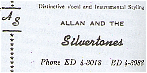 Allan and the Silvertones Business Card