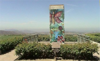 View of the piece of the Berlin Wall on the west side of the Reagan Library